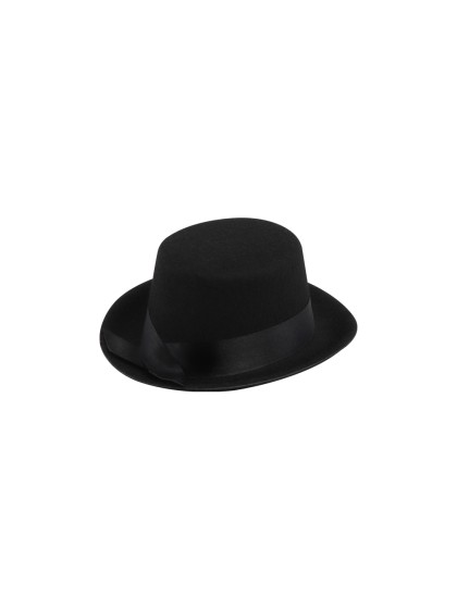 MINI CHAPEAU HAUT DE FORME NOIR FEUTRINE DECO 13.5CM X 12CM X 5.5CM