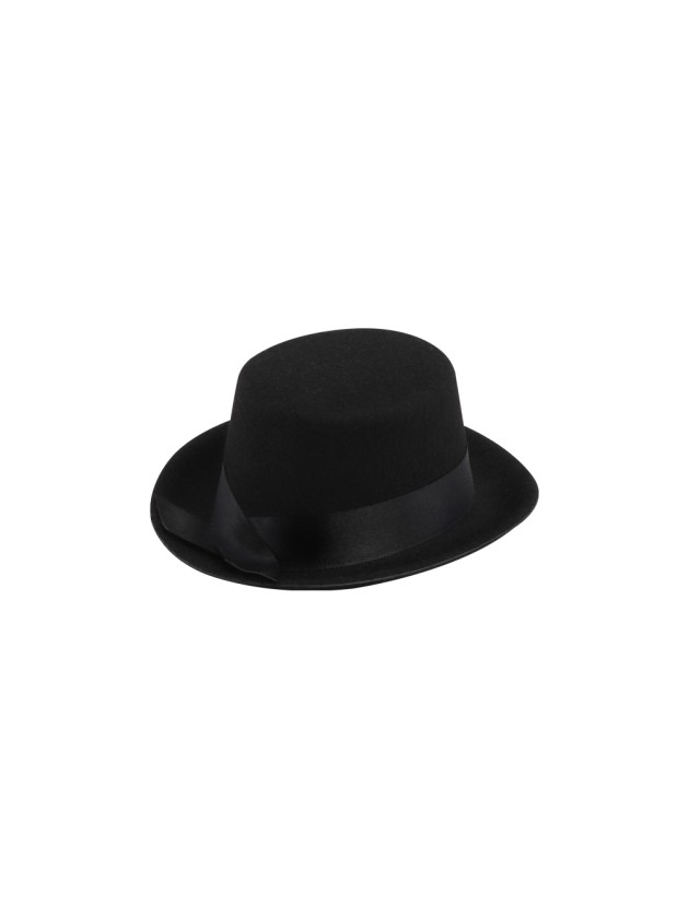 MINI CHAPEAU HAUT DE FORME NOIR FEUTRINE DECO 13.5CM X 12CM X 5.5CM