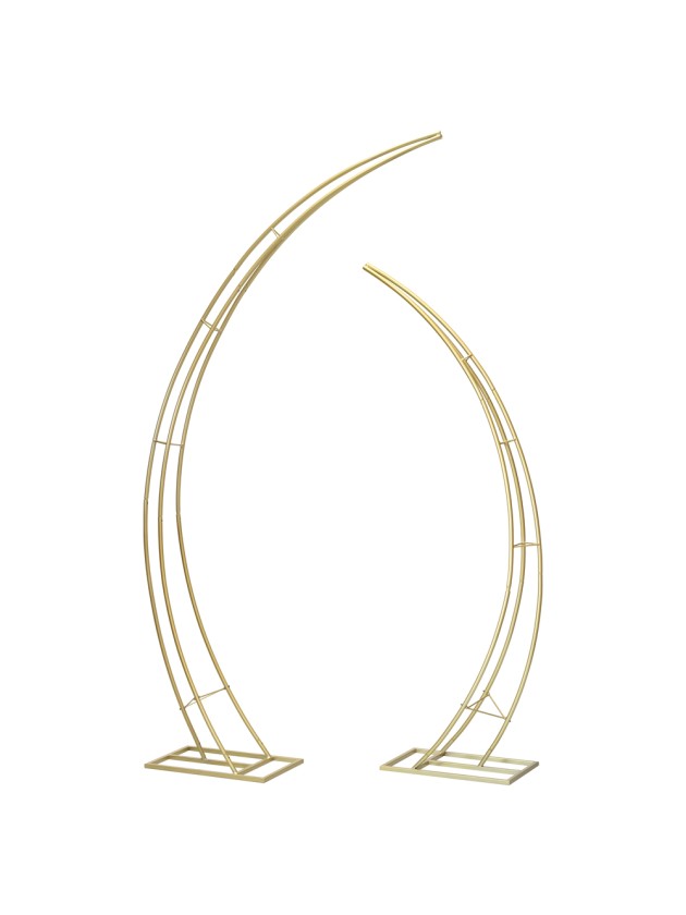 SET 2 METAL GOLDEN HALF MOONS DIA 180CM X 240CM 