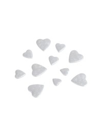 SACHET 50 G COEURS 3D A DISP ARGENT 2CM/1.5CM