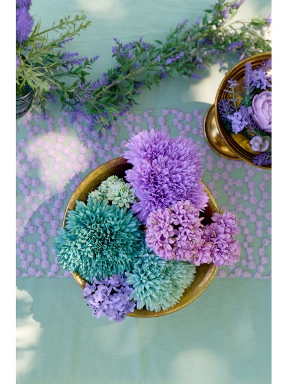 BOUQUET 6 DAHLIAS LILAS DIA 13CM X 26CM