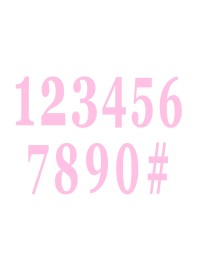 SET 12 ADHESIVE PINK NUMBERS 14 CM