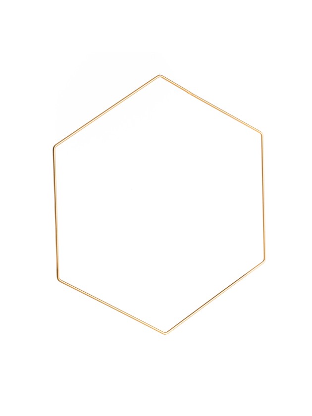 SUSPENSION METAL HEXAGONAL OR 40CM X 40CM X 0.3CM