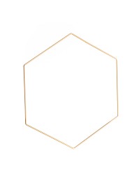 GOLD METAL HEXAGONAL HANGING DECO 40CM X 40CM X 0.3CM