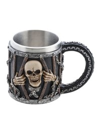 MUG RESINE SQUELETTE PRISONNIER DIA 9.5CM X 10CM