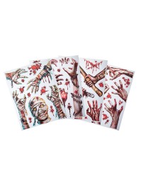 THERMOSTATIQUE HALLOWEEN MAINS ENSANGLANTEES - 4 ASS 29CM X 36CM