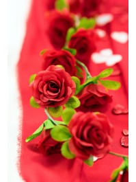 GUIRLANDE PETITES ROSES ROUGE 220CM