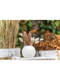 WHITE BALL CERMAMIC VASE DIA 8.7CM X 7.5CM