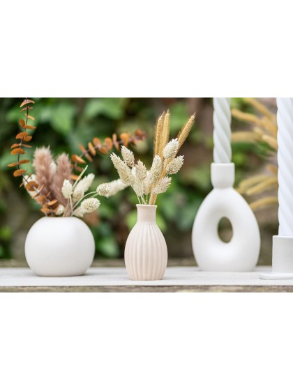 MINI NUDE PINK STRIPED CERAMIC VASE DIA 4.5CM X 8.5CM
