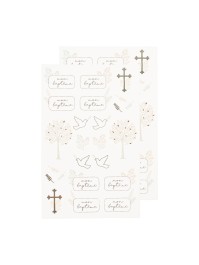 48 STICKERS MON BAPTEME MODELES ASS TAILLES ASS