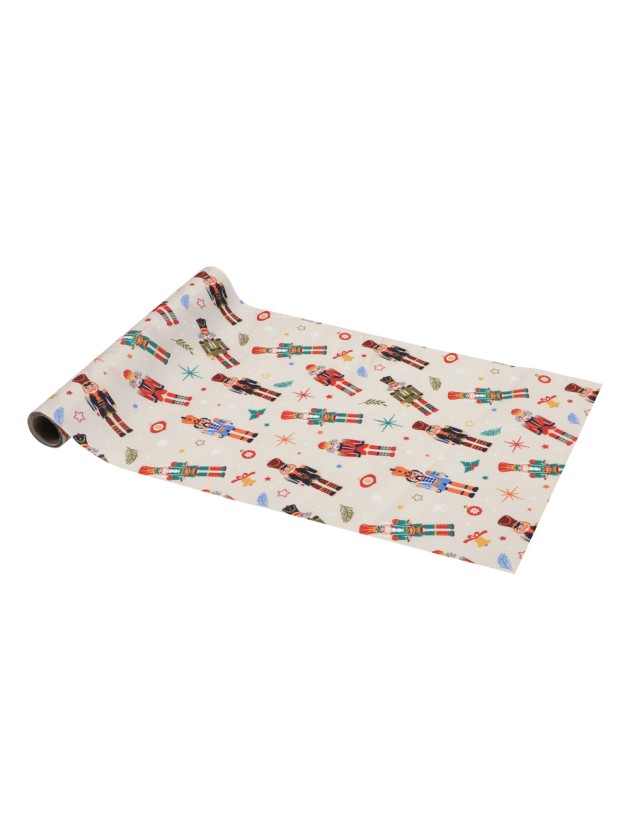 CHEMIN DE TABLE TISSU CASSE-NOISETTES 28CM X 3M