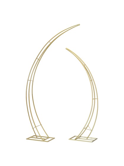 SET 2 METAL GOLDEN HALF MOONS DIA 180CM X 240CM 