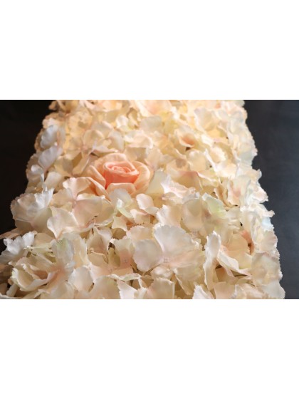 WHITE/PINK HYDRANGEA ROSES TABLE CENTER 30CM X 2M