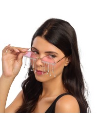 LUNETTES DE FESTIVAL AVEC STRASS ROSE 14CM X 13.5CM X 7.5CM