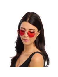 BRILLE ÄSTE METALL FORM HERZ ROT 14CM X 14CM X 5.5CM