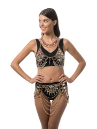 TOP BIKINI AUS FESTIVAL DIAMANTEN ROSA Einheitsgröße