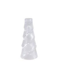 CLEAR XMAS TREE CANDLE HOLDER DIA 7.8CM X 17.8CM