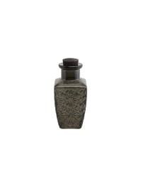 BLACK TEXTURED GLASS BOTTLE 5.2CM X 5.2CM X 11.5CM