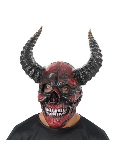 MASQUE MOUSSE SQUELETTE DEMON ROUGE 37CM X 26CM X 53CM