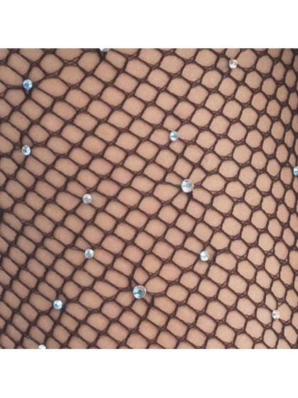 STRUMPFHOSE NETZ SCHWARZ MIT STRASS Einheitsgröße