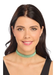 GREEN DIAMOND CHOKER NECKLACE 40CM X 1.7CM