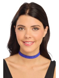 BLUE DIAMOND CHOKER NECKLACE 40CM X 1.7CM