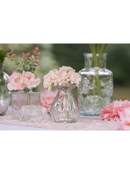 CLEAR COROLLE MINI GLASS VASE DIA 7CM X 9CM