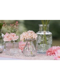 CLEAR COROLLE MINI GLASS VASE DIA 7CM X 9CM