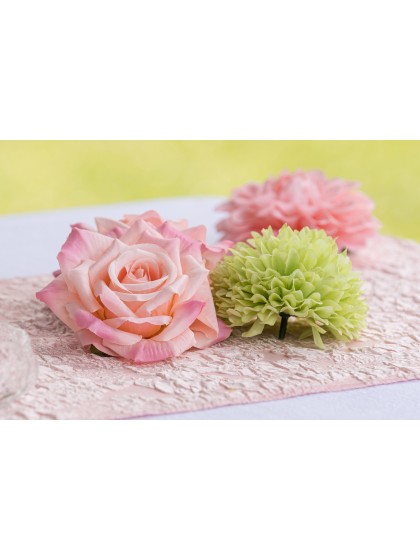 SET 2 PINK NYMPHEA ROSES DIA 9CM X 5.5CM