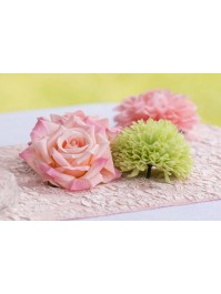 SET 2 PINK NYMPHEA ROSES DIA 9CM X 5.5CM