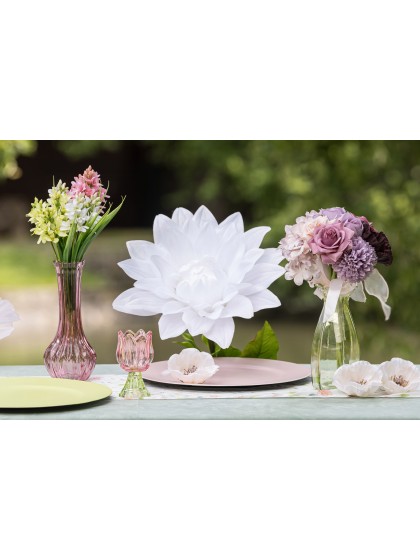 DAHLIA GEANT BLANC SUR TIGE DIA 35CM X 110CM