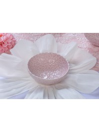 COUPELLE CERAMIQUE RELIEF FLEUR ROSE FAIRY POND DIA 13CM X 5CM