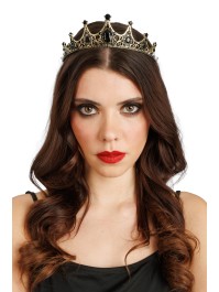 COURONNE DIADEME PERLES NOIRES 15.5CM X 12CM X 5CM