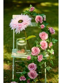 LIGHT PINK GERBERA ON STEM DIA 25CM X 85CM