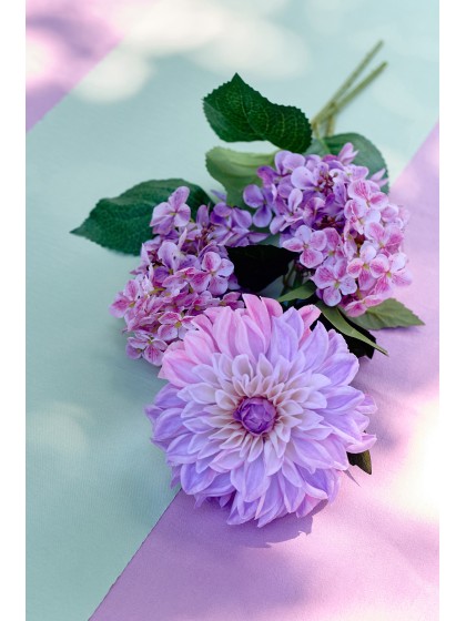 XL LILAC DAHLIA STIEL 2 SORTIERT DIA 14CM X 70CM