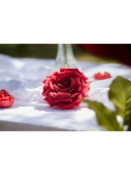 ROTER ROSENKOPF DIA 14CM X 6CM