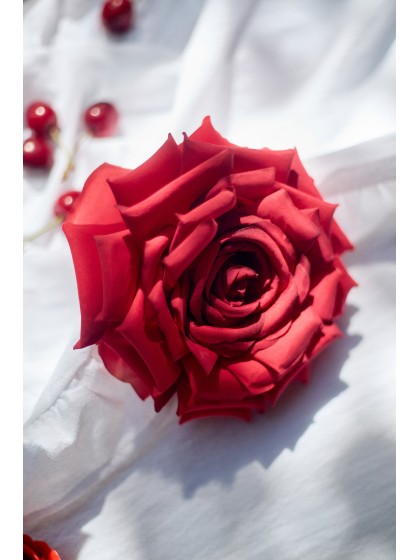 TETE DE ROSE ROUGE DIA 14CM X 6CM