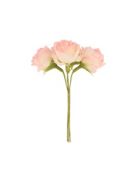 MINI BUNCH 4 ROSES WHITE/TULIP PINK 9CM X 7CM X 12CM