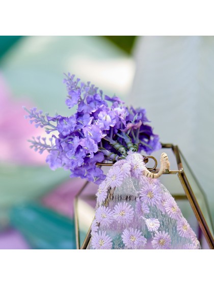 MINI BOUQUET HORTENSIA ET LAVANDE 10CM X 6CM X 14CM
