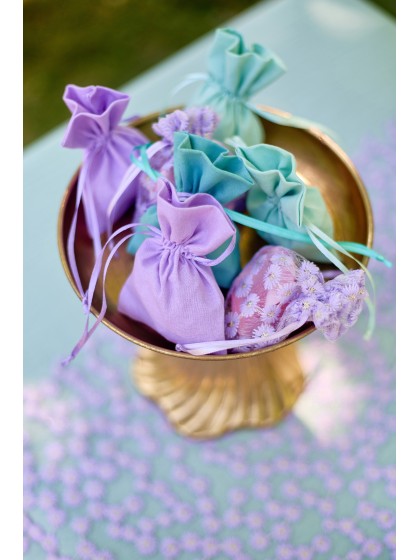 SET 4 COTTON BAGS LILAC 8CM X 10.5CM