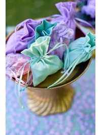 SET 4 COTTON BAGS SOFT MINT 8CM X 10.5CM