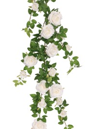 CENTRE DE TABLE ROSES IVOIRE 60CM X 10CM X 156CM