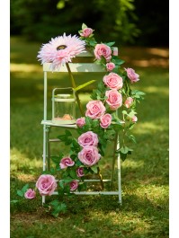 CENTRE DE TABLE ROSES ROSE TULIPE 60CM X 10CM X 156CM