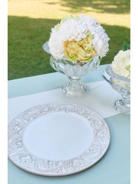 WHITE PP CHARGER PLATE EMBOSSED VIENNA DIA 33CM X 1.5CM