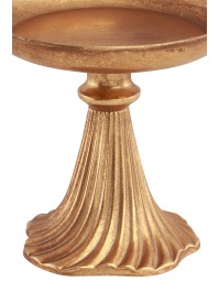 PLATEAU SUR PIED IMPERIAL OR BROSSE DIA 19.5CM X 18.5CM