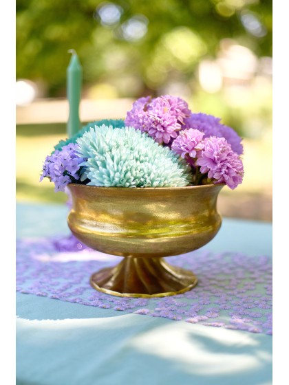 COUPOLE SUR PIED IMPERIAL OR BROSSE DIA 24.5CM X 21CM