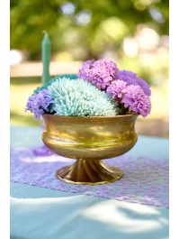 KUPPEL AUF FUSS IMPERIAL GOLD BRUSH DIA 24.5CM X 21CM
