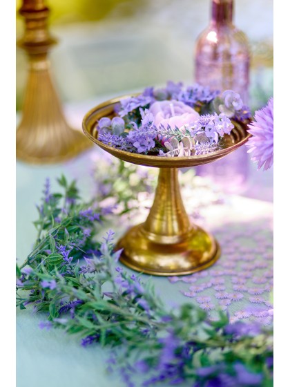 GOLD BRUSH TRAY ON BASE MAJESTIC DIA 18CM X 15CM