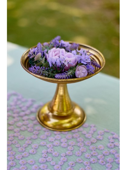 GOLD BRUSH TRAY ON BASE MAJESTIC DIA 18CM X 15CM