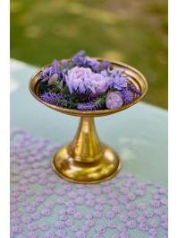 PLATEAU SUR PIED MAJESTIC OR BROSSE DIA 18CM X 15CM